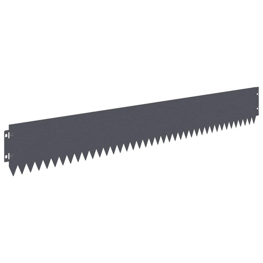 Lawn Edging 30 pcs 103 x 15 cm Steel Anthracite