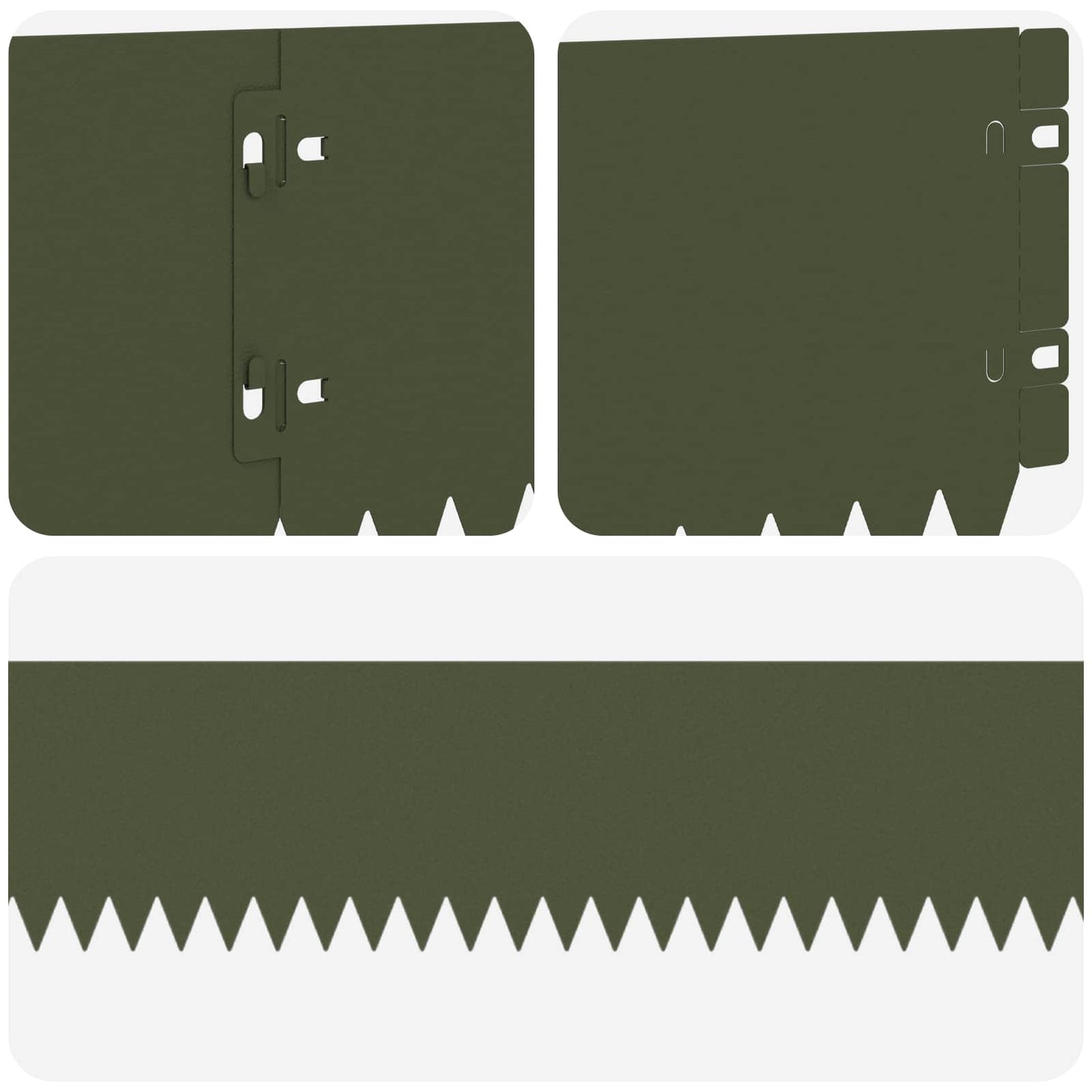 Lawn Edging 20 pcs 103 x 15 cm Steel Olive Green