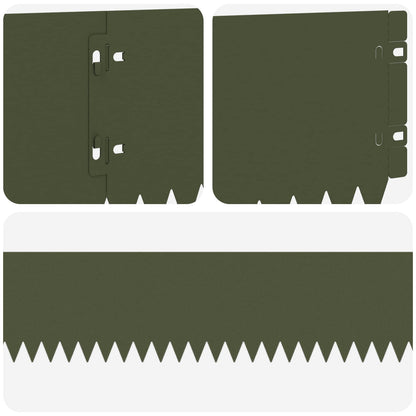 Lawn Edging 30 pcs 103 x 15 cm Steel Olive Green