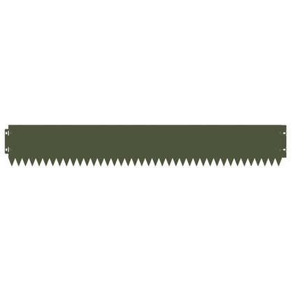 Lawn Edging 30 pcs 103 x 15 cm Steel Olive Green