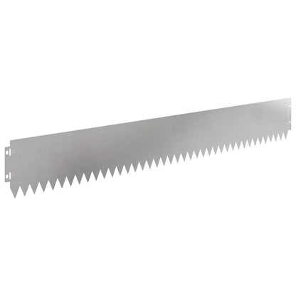 Lawn Edging 10 pcs 103 x 15 cm Steel Silver