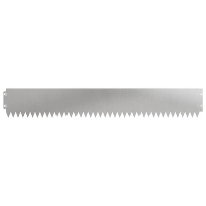 Lawn Edging 10 pcs 103 x 15 cm Steel Silver