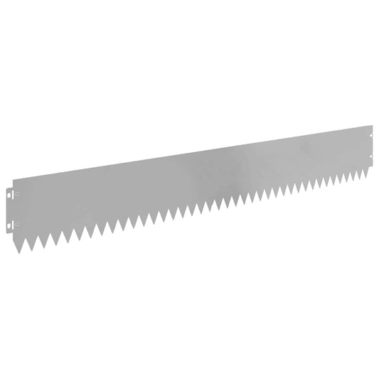 Lawn Edging 10 pcs 103 x 15 cm Steel Silver