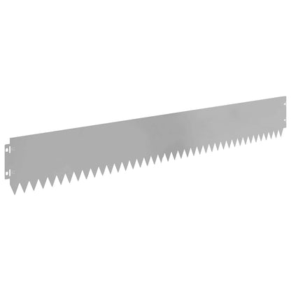Lawn Edging 30 pcs 103 x 15 cm Steel Silver