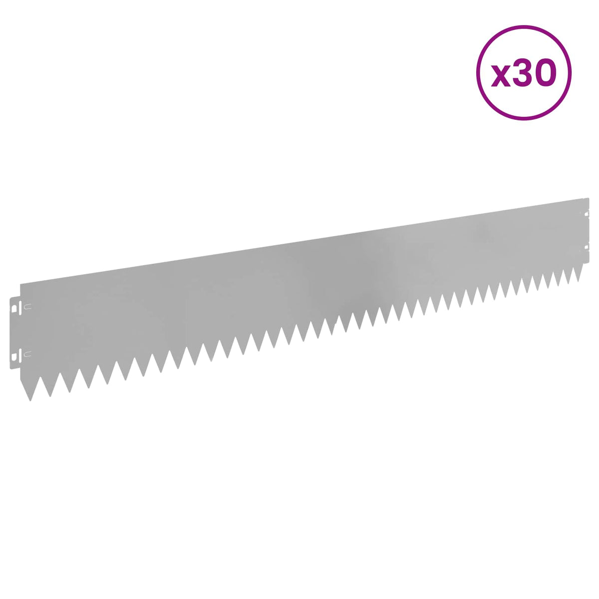 Lawn Edging 30 pcs 103 x 15 cm Galvanised Steel Silver