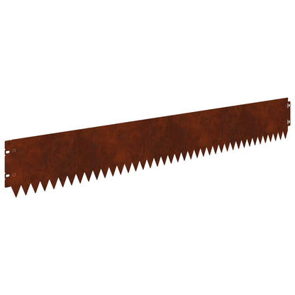 Lawn Edging 30 pcs 103 x 15 cm Steel Rusty