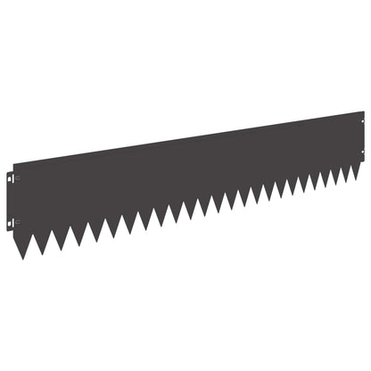 Lawn Edging 30 pcs 103 x 20 cm Steel Black