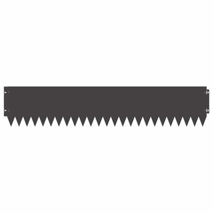 Lawn Edging 30 pcs 103 x 20 cm Steel Black
