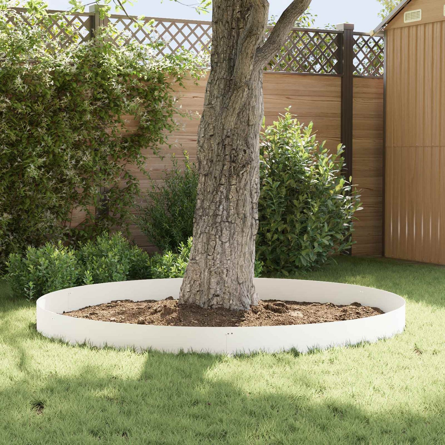 Lawn Edging 30 pcs 103 x 20 cm Steel White