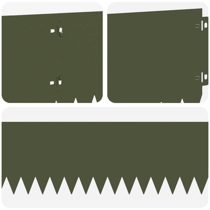 Lawn Edging 10 pcs 103 x 20 cm Steel Olive Green