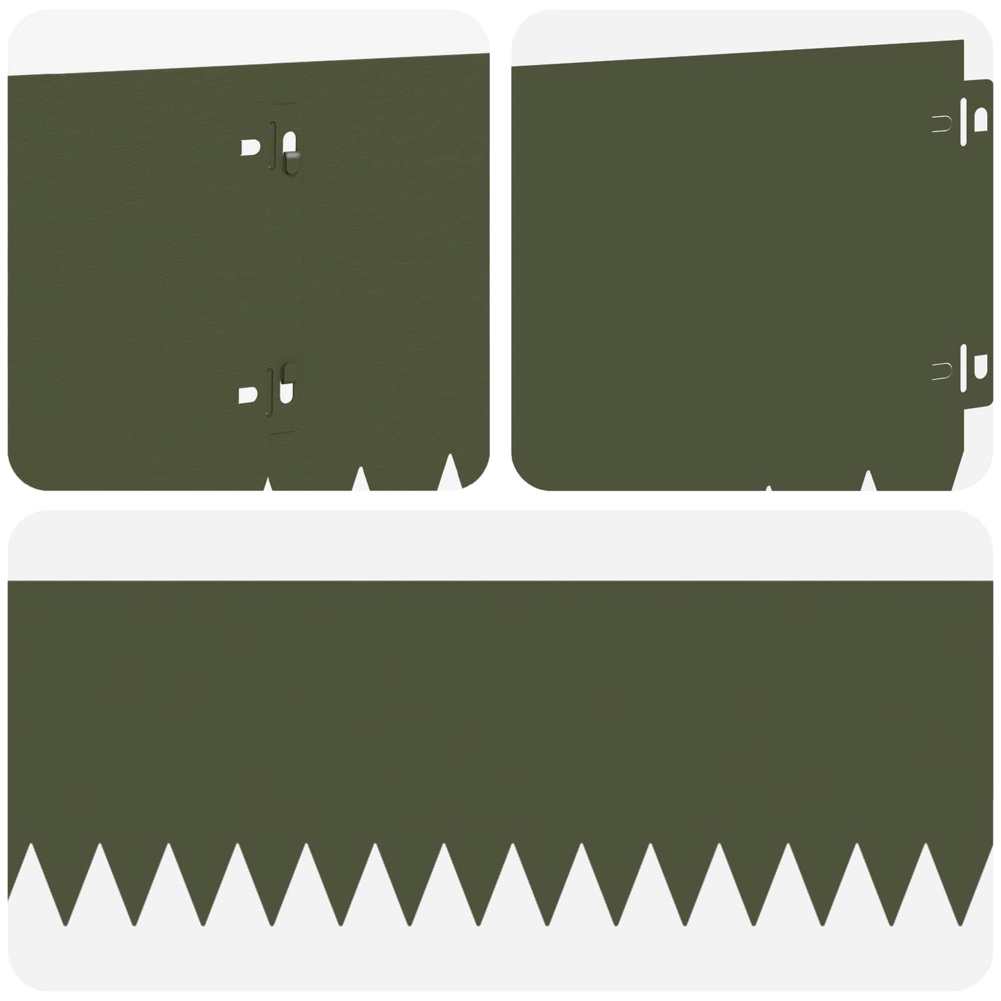 Lawn Edging 20 pcs 103 x 20 cm Steel Olive Green