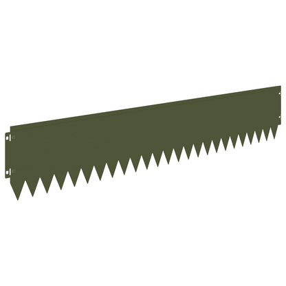 Lawn Edging 20 pcs 103 x 20 cm Steel Olive Green