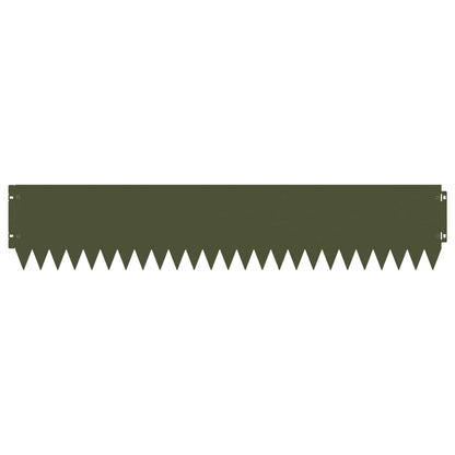 Lawn Edging 20 pcs 103 x 20 cm Steel Olive Green
