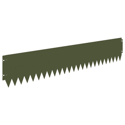 Lawn Edging 30 pcs 103 x 20 cm Steel Olive Green