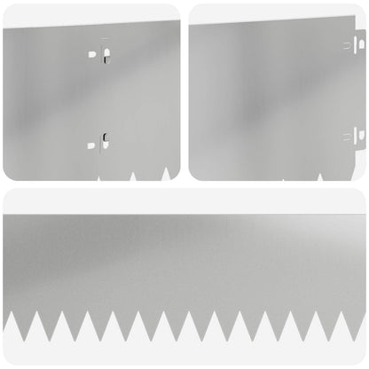 Lawn Edging 10 pcs 103 x 20 cm Steel Silver