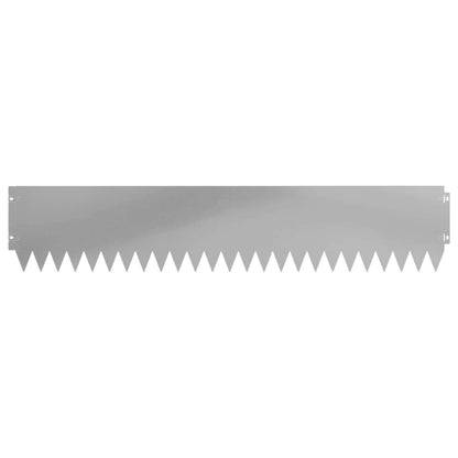 Lawn Edging 10 pcs 103 x 20 cm Steel Silver