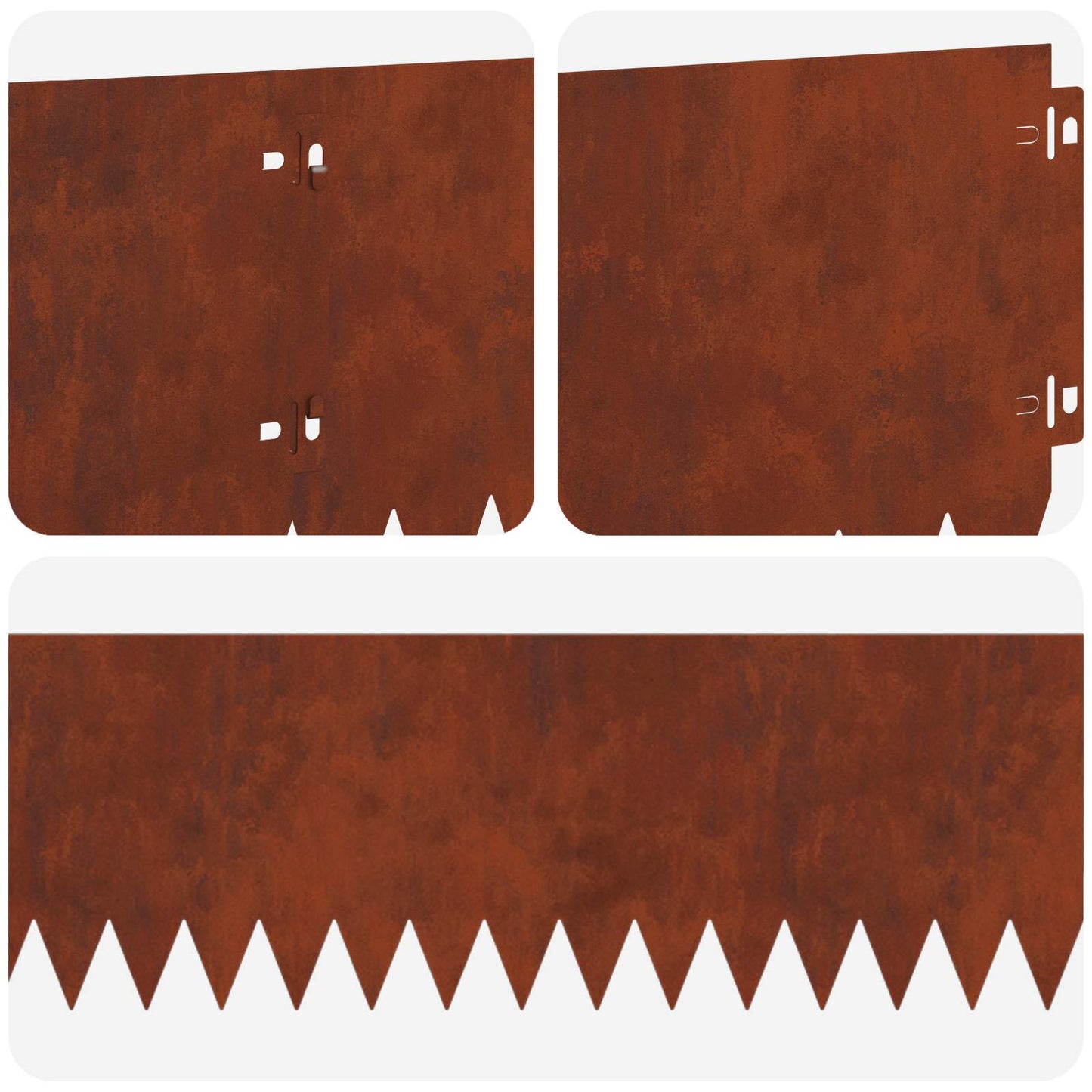 Lawn Edging 10 pcs 103 x 20 cm Steel Rusty