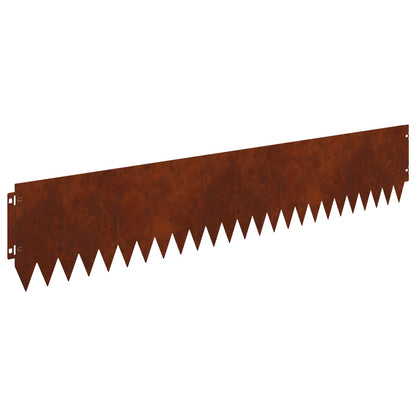 Lawn Edging 10 pcs 103 x 20 cm Steel Rusty