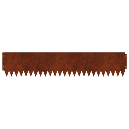 Lawn Edging 30 pcs 103 x 20 cm Steel Rusty