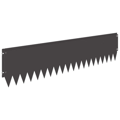 Lawn Edging 10 pcs 103 x 25 cm Steel Black