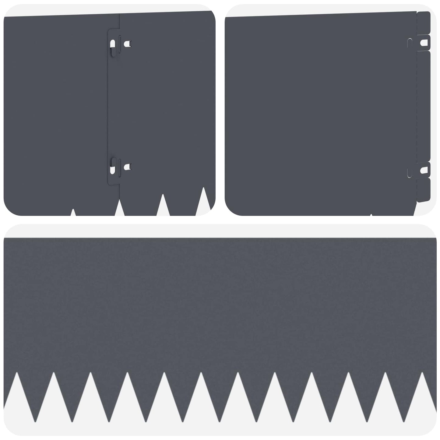 Lawn Edging 20 pcs 103 x 25 cm Steel Anthracite