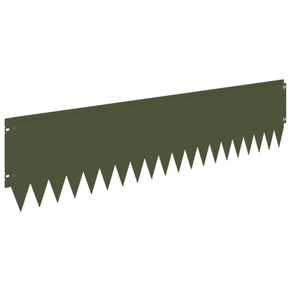 Lawn Edging 10 pcs 103 x 25 cm Steel Olive Green