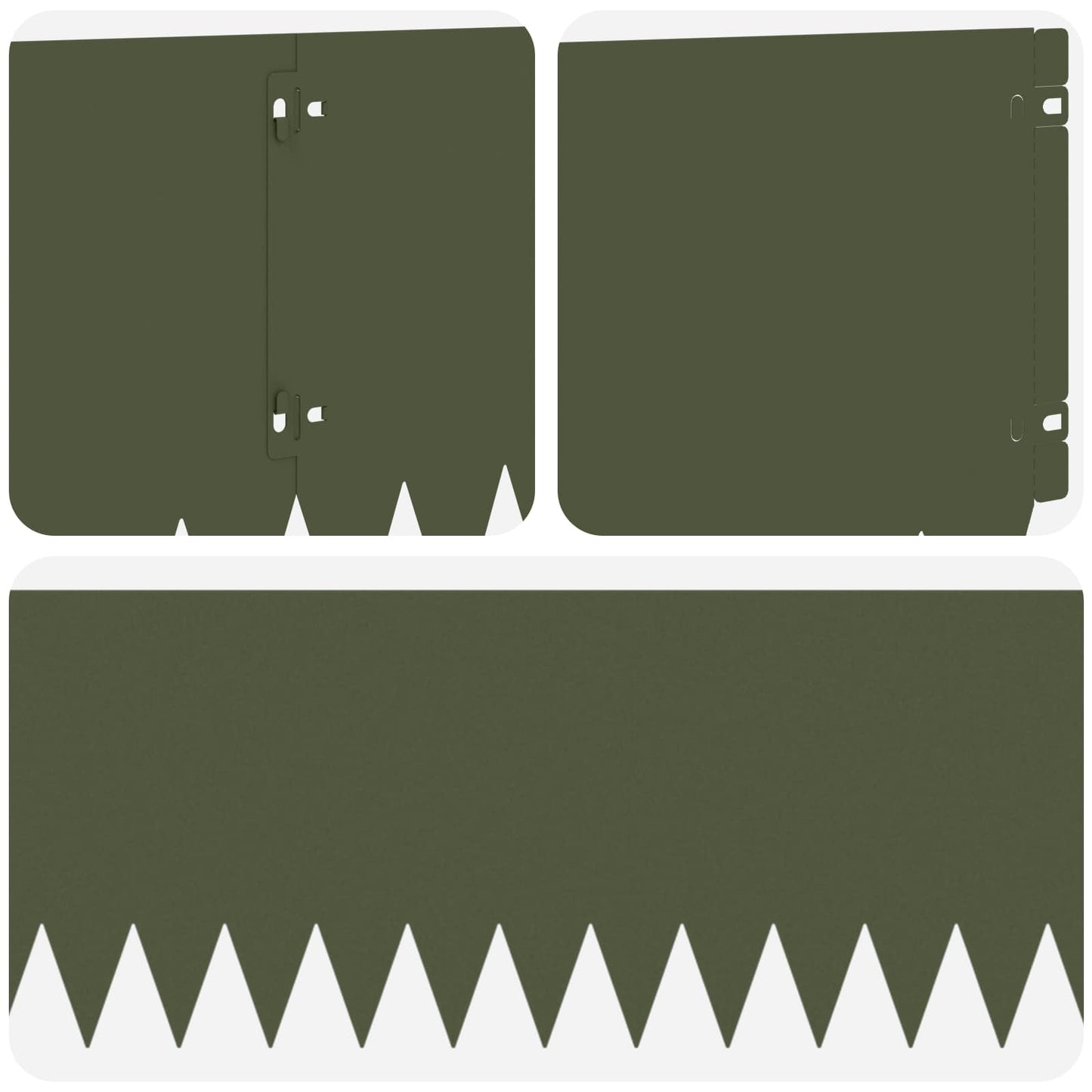 Lawn Edging 20 pcs 103 x 25 cm Steel Olive Green