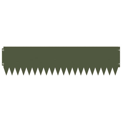 Lawn Edging 20 pcs 103 x 25 cm Steel Olive Green