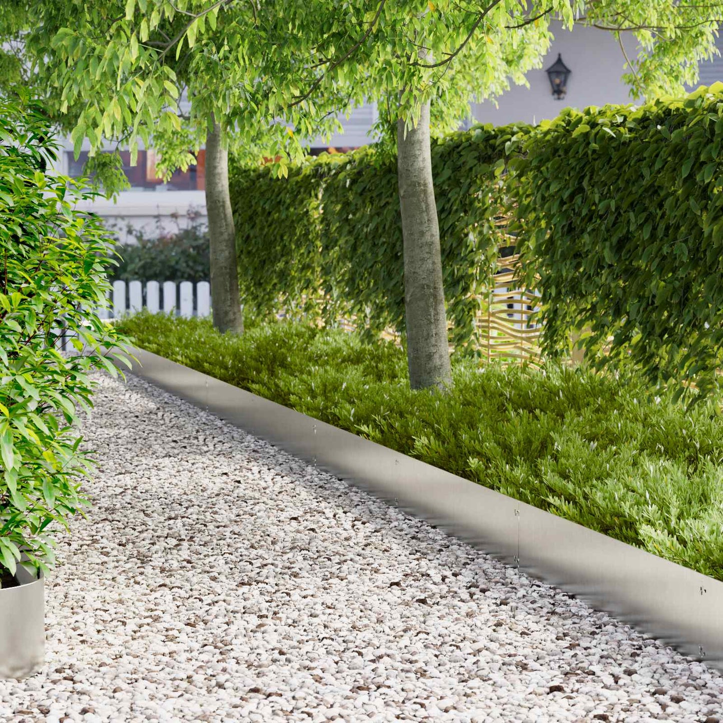 Lawn Edging 10 pcs 103 x 25 cm Steel Silver