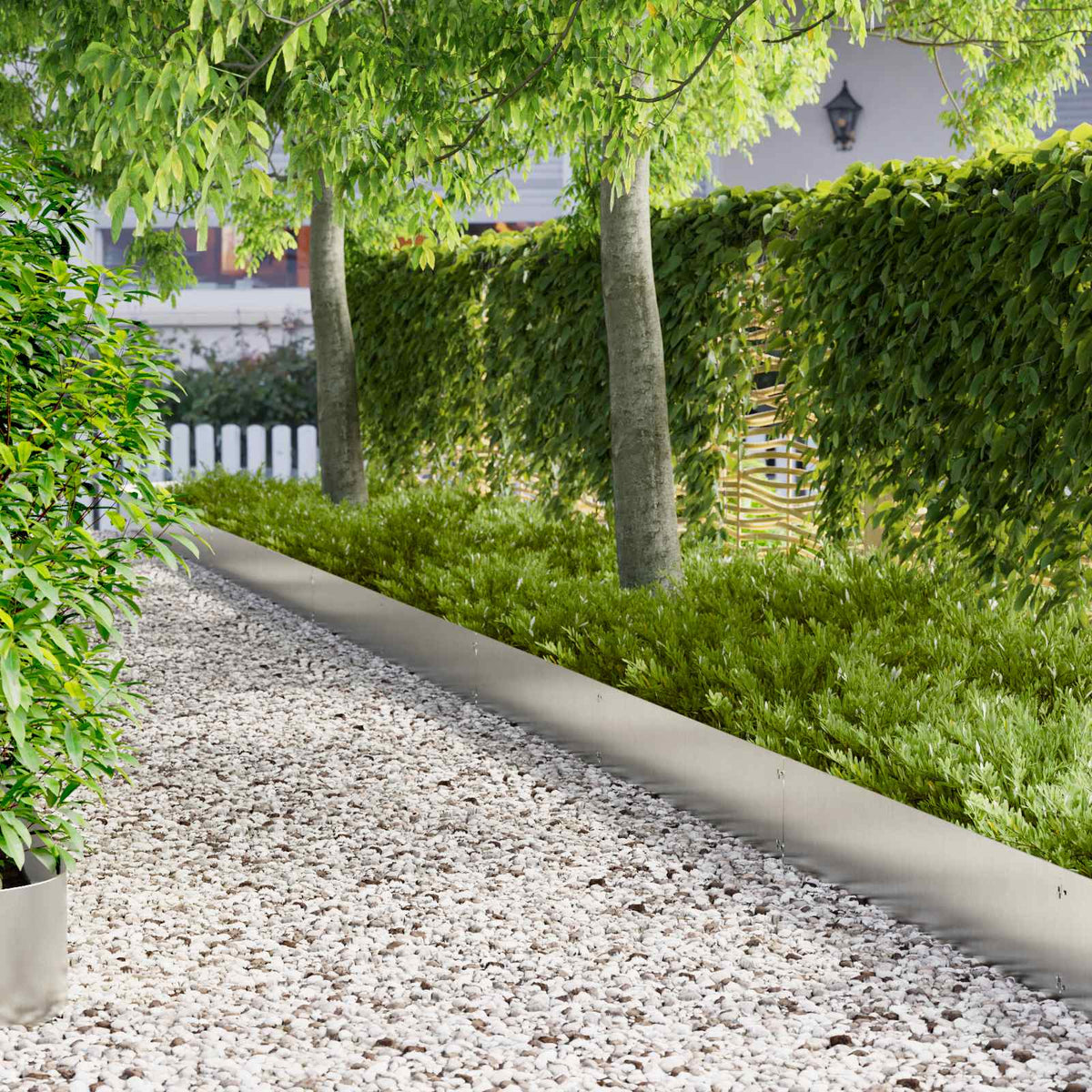 Lawn Edging 10 pcs 103 x 25 cm Steel Silver