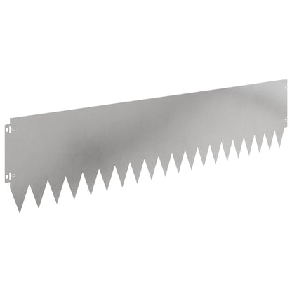 Lawn Edging 10 pcs 103 x 25 cm Steel Silver