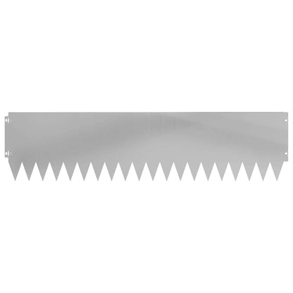 Lawn Edging 10 pcs 103 x 25 cm Steel Silver