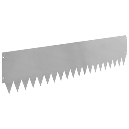 Lawn Edging 20 pcs 103 x 25 cm Steel Silver