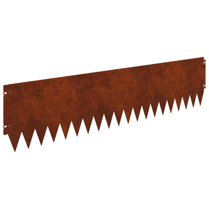 Lawn Edging 10 pcs 103 x 25 cm Steel Rusty