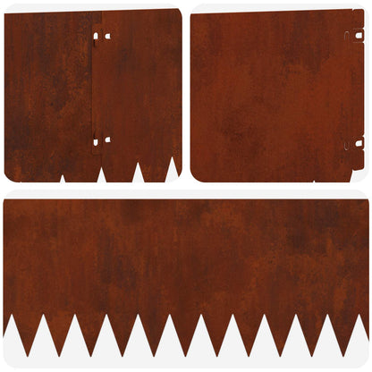 Lawn Edging 20 pcs 103 x 25 cm Steel Rusty