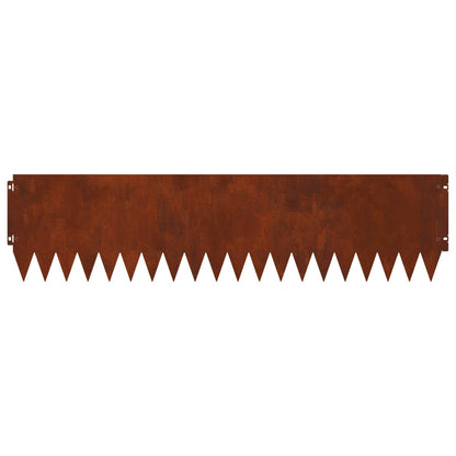 Lawn Edging 20 pcs 103 x 25 cm Steel Rusty