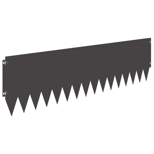 Lawn Edging 20 pcs 103 x 30 cm Steel Black