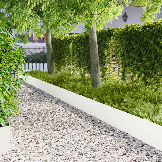 Lawn Edging 20 pcs 103 x 30 cm Steel White