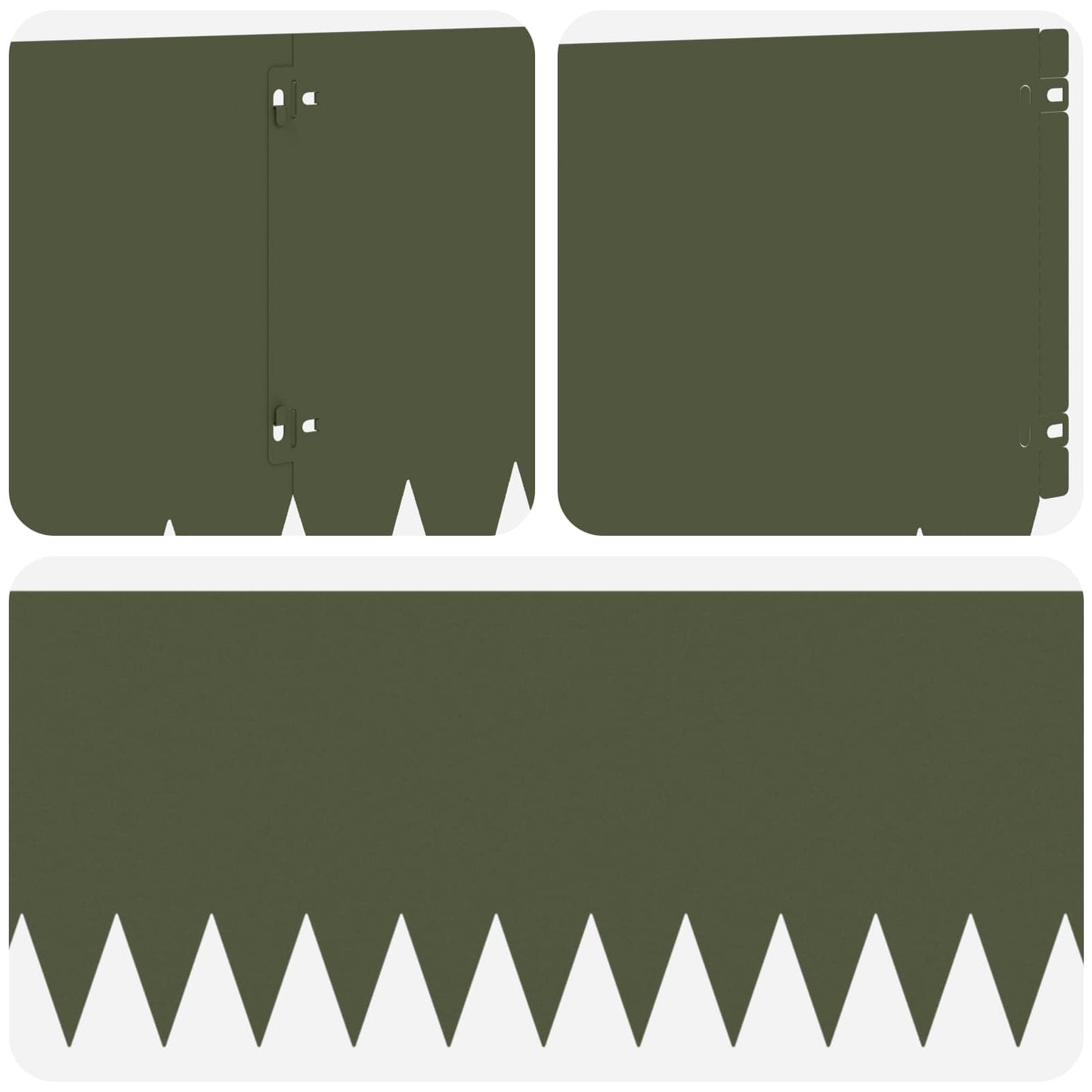 Lawn Edging 20 pcs 103 x 30 cm Steel Olive Green