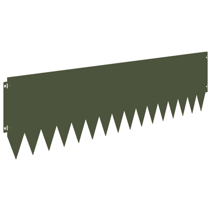 Lawn Edging 20 pcs 103 x 30 cm Steel Olive Green