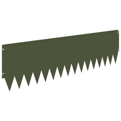 Lawn Edging 20 pcs 103 x 30 cm Steel Olive Green