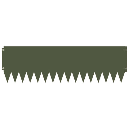 Lawn Edging 20 pcs 103 x 30 cm Steel Olive Green