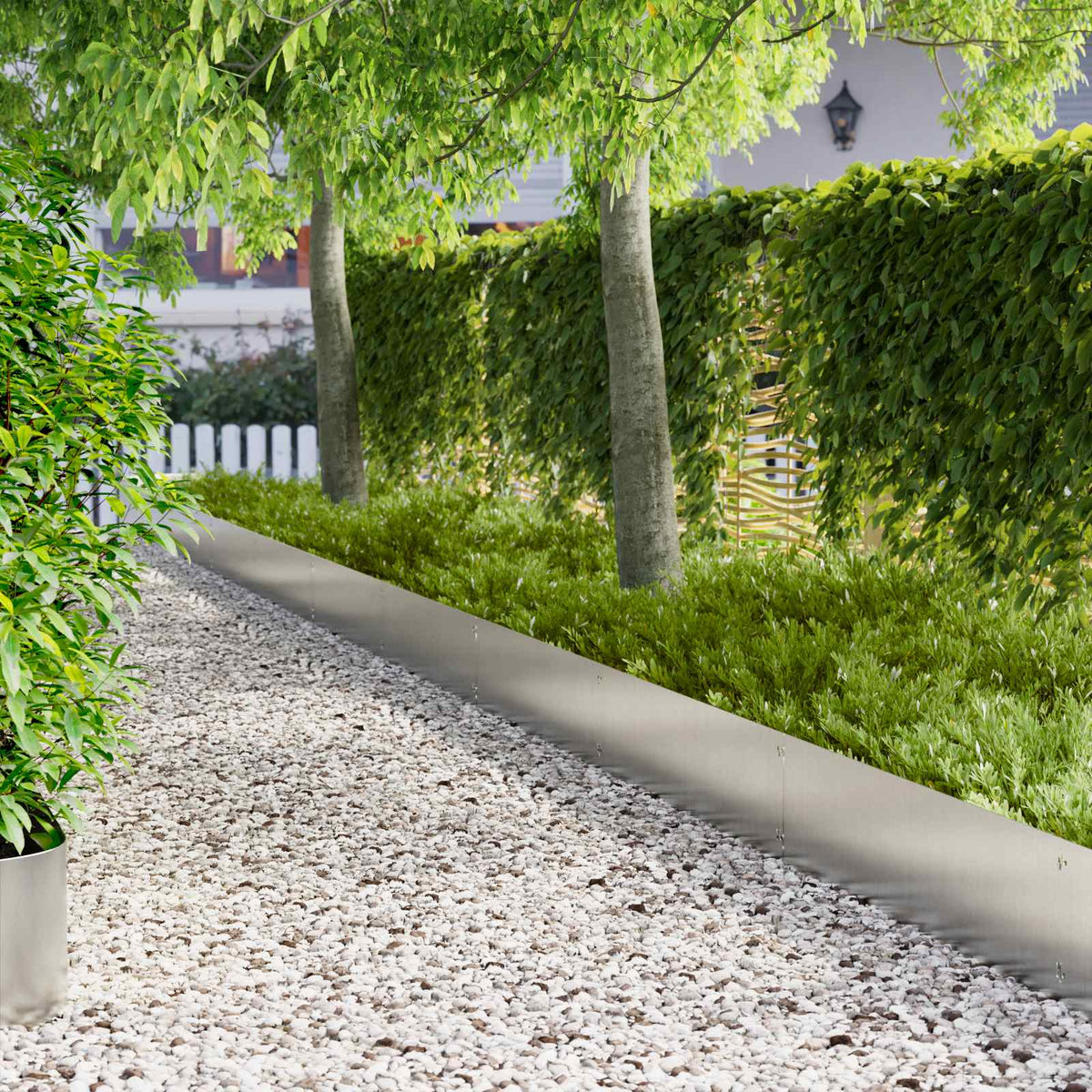 Lawn Edging 10 pcs 103 x 30 cm Stainless Steel Silver