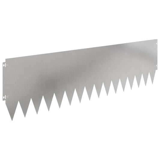 Lawn Edging 10 pcs 103 x 30 cm Steel Silver