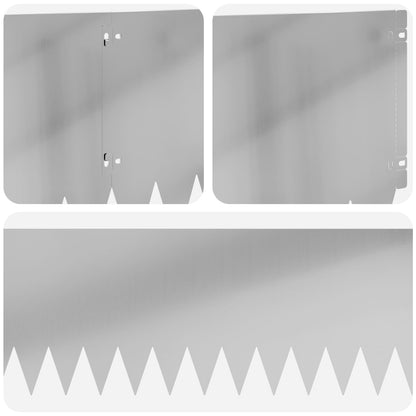 Lawn Edging 10 pcs 103 x 30 cm Steel Silver