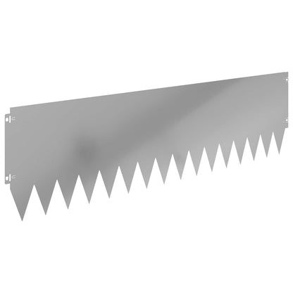 Lawn Edging 10 pcs 103 x 30 cm Steel Silver