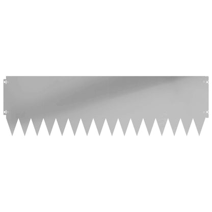 Lawn Edging 10 pcs 103 x 30 cm Steel Silver