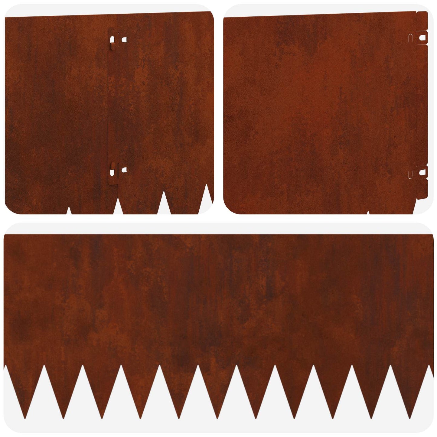 Lawn Edging 10 pcs 103 x 30 cm Steel Rusty