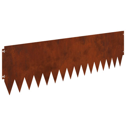 Lawn Edging 10 pcs 103 x 30 cm Steel Rusty