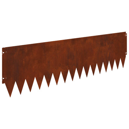 Lawn Edging 10 pcs 103 x 30 cm Steel Rusty